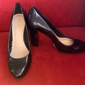 Nine West Black patent leather  thick heel you size 8.5